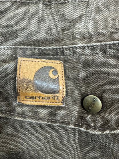 Vintage Carhartt CQ7082 CHT Brown Quilt Lined Collar Chore Coat Men's Medium