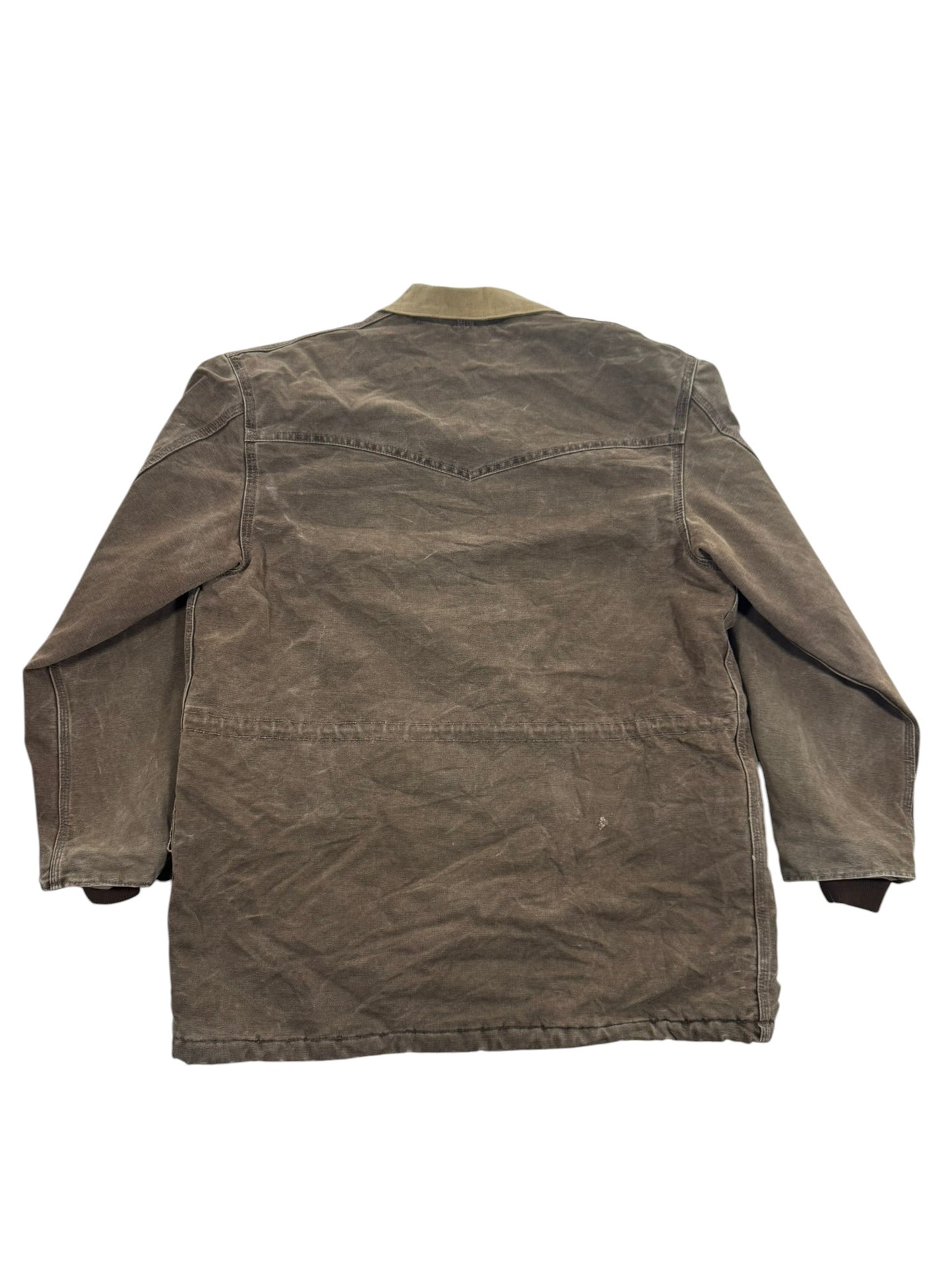 Vintage Carhartt CQ7082 CHT Brown Quilt Lined Collar Chore Coat Men's Medium