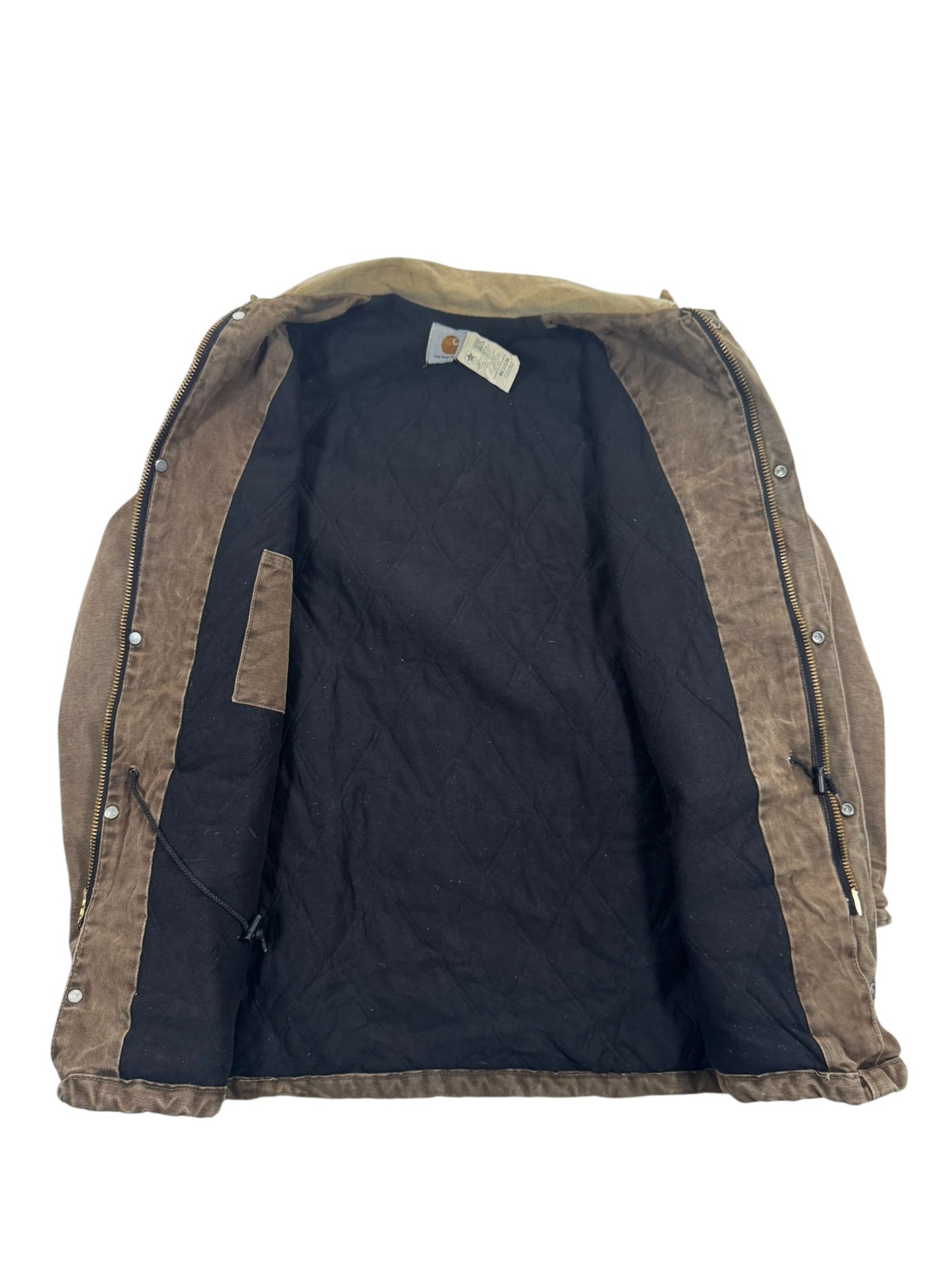 Vintage Carhartt CQ7082 CHT Brown Quilt Lined Collar Chore Coat Men's Medium