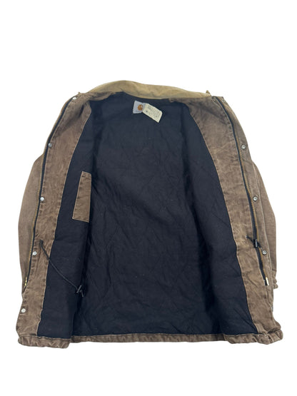 Vintage Carhartt CQ7082 CHT Brown Quilt Lined Collar Chore Coat Men's Medium