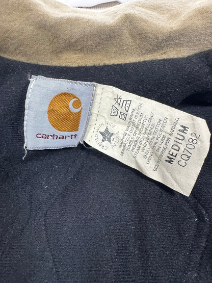 Vintage Carhartt CQ7082 CHT Brown Quilt Lined Collar Chore Coat Men's Medium