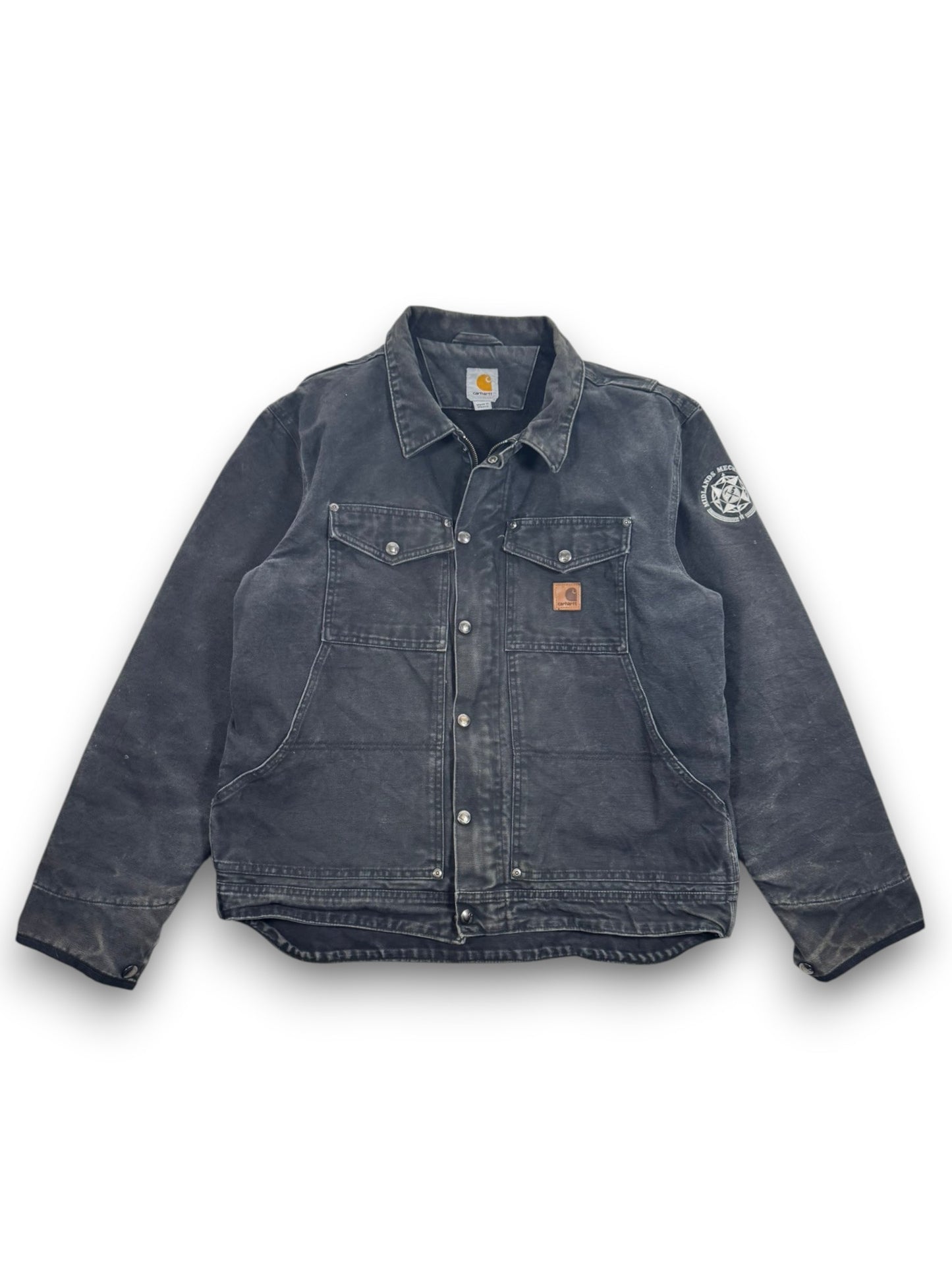 Vintage Carhartt Berwick Jacket Fleece Lined Faded Black 101230 001 Men's Large