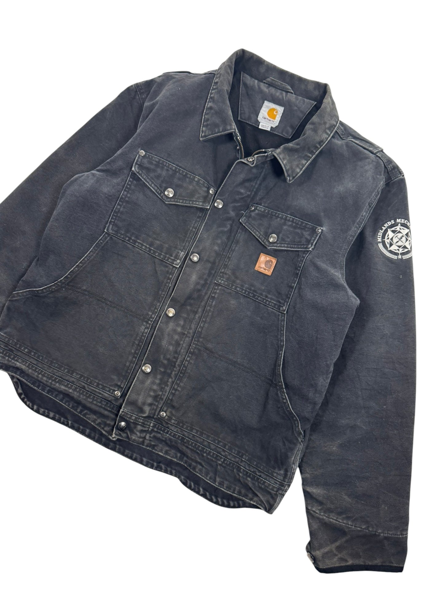 Vintage Carhartt Berwick Jacket Fleece Lined Faded Black 101230 001 Men's Large