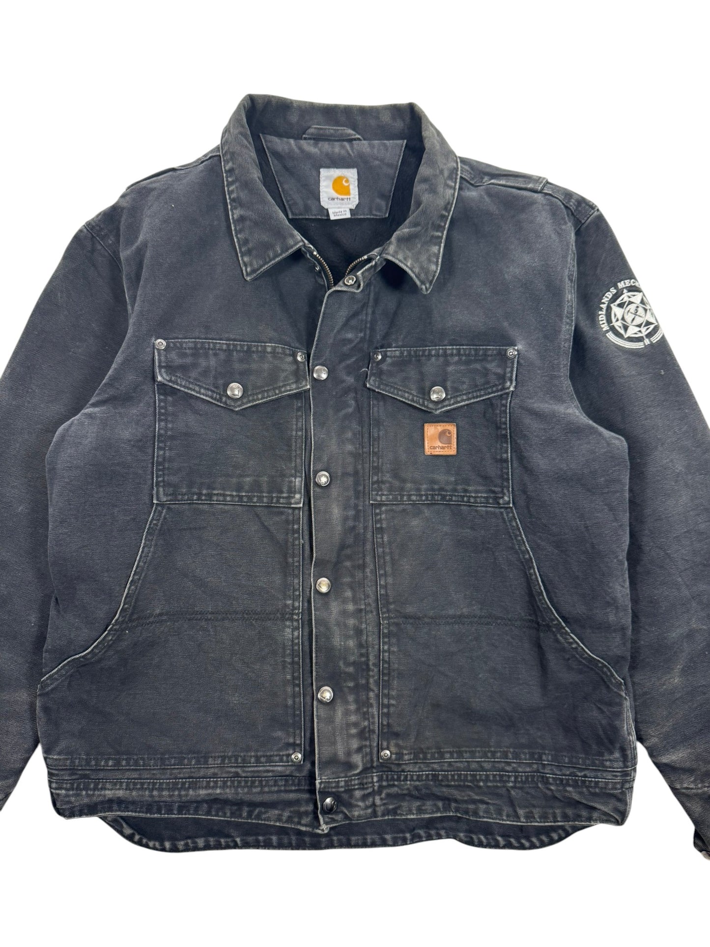 Vintage Carhartt Berwick Jacket Fleece Lined Faded Black 101230 001 Men's Large