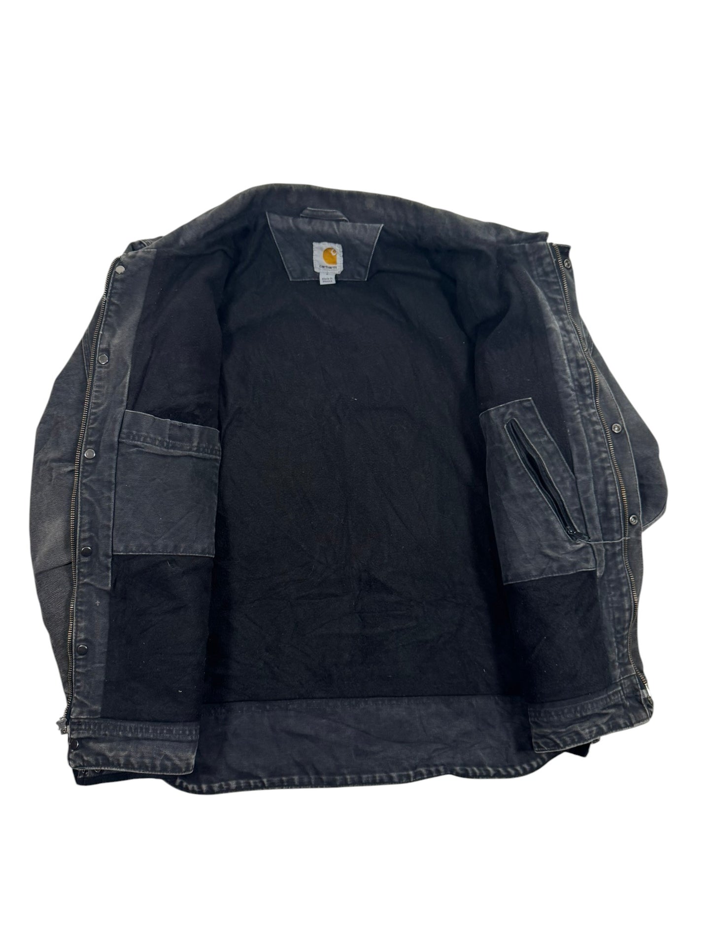 Vintage Carhartt Berwick Jacket Fleece Lined Faded Black 101230 001 Men's Large