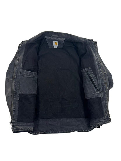 Vintage Carhartt Berwick Jacket Fleece Lined Faded Black 101230 001 Men's Large