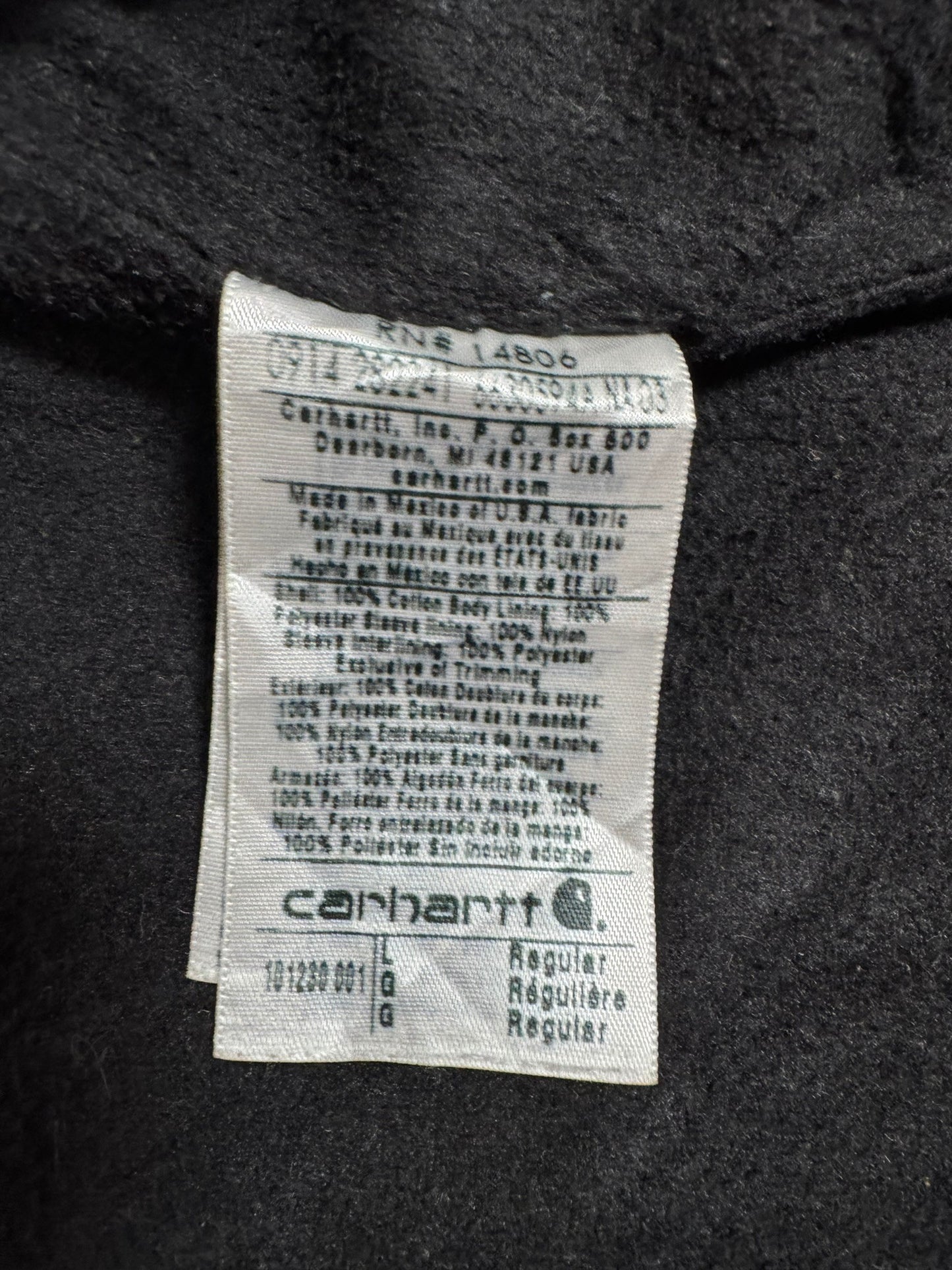 Vintage Carhartt Berwick Jacket Fleece Lined Faded Black 101230 001 Men's Large