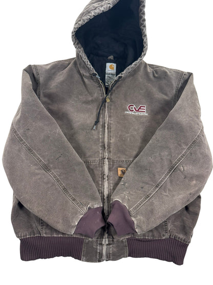 Vintage Carhartt J130 CHT Faded Brown Active Jacket Duck Canvas Quilted Mens L
