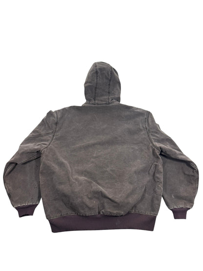 Vintage Carhartt J130 CHT Faded Brown Active Jacket Duck Canvas Quilted Mens L