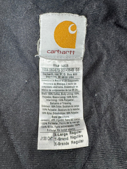 Vintage Carhartt J130 CHT Faded Brown Active Jacket Duck Canvas Quilted Mens L