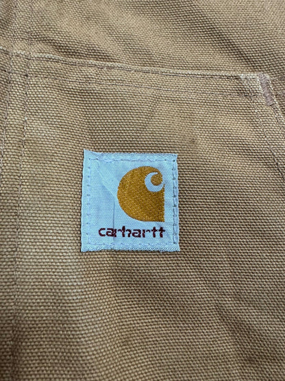 Carhartt J140 BRN Hooded Active Jacket Brown Quilted Linning Men's Size Small