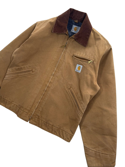 Vintage 90s Carhartt Detroit Jacket 6BLJ Blanket Lined USA Made Size 42 Men S