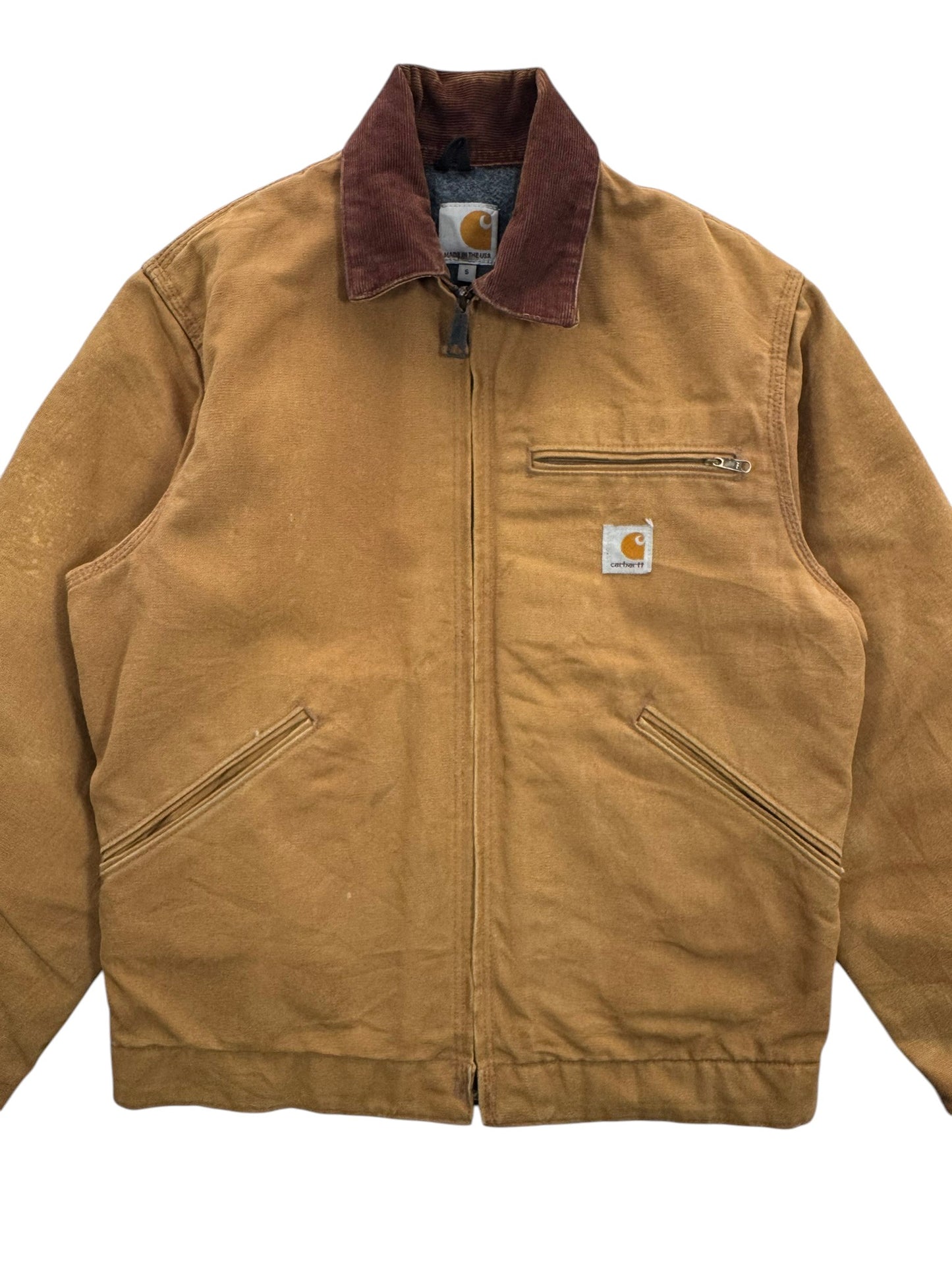 Carhartt J01 BRN Made In USA 2015 Detroit Blanket Lined Men's Size Small
