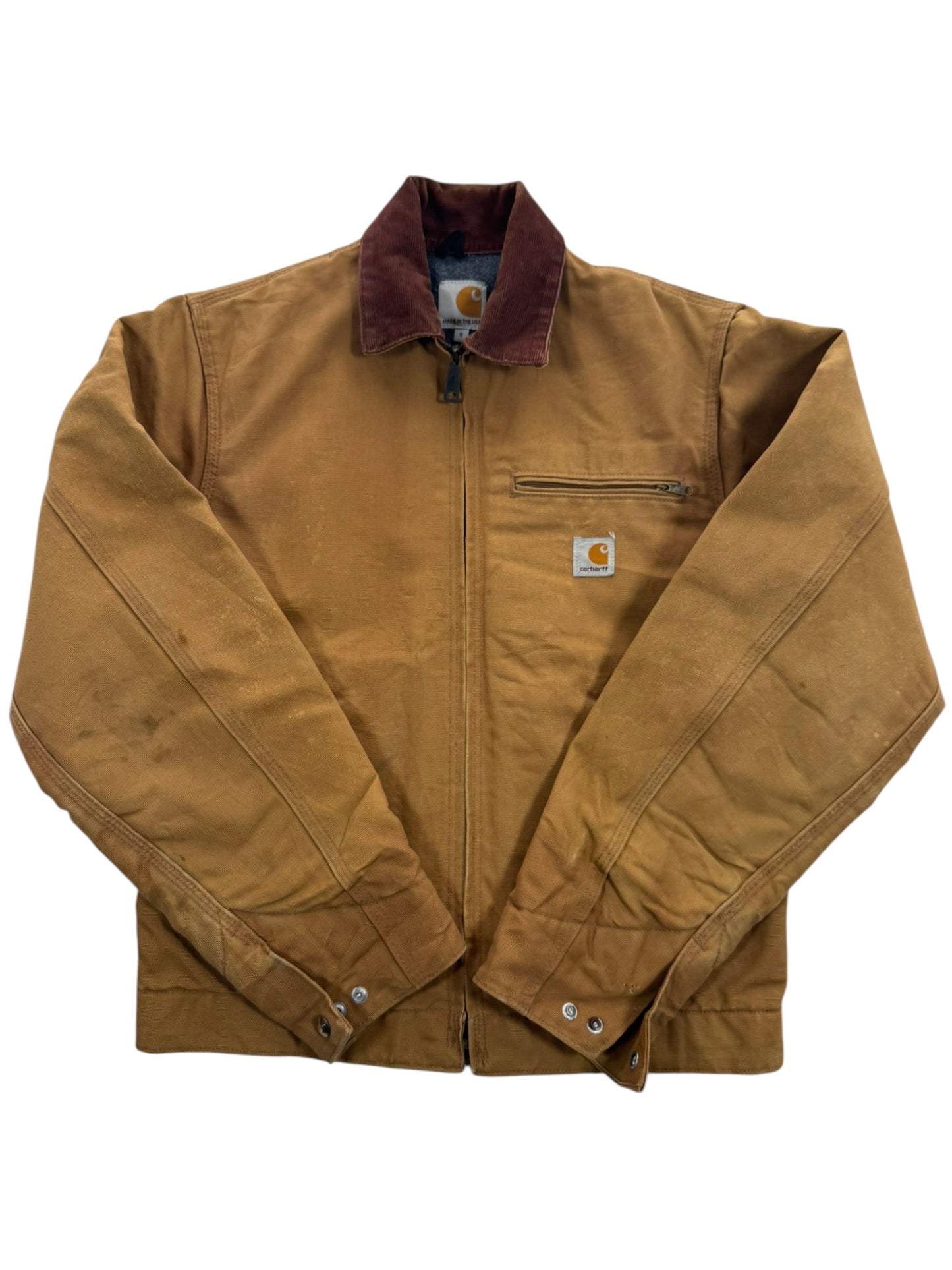 Carhartt J01 BRN Made In USA 2015 Detroit Blanket Lined Men's Size Small