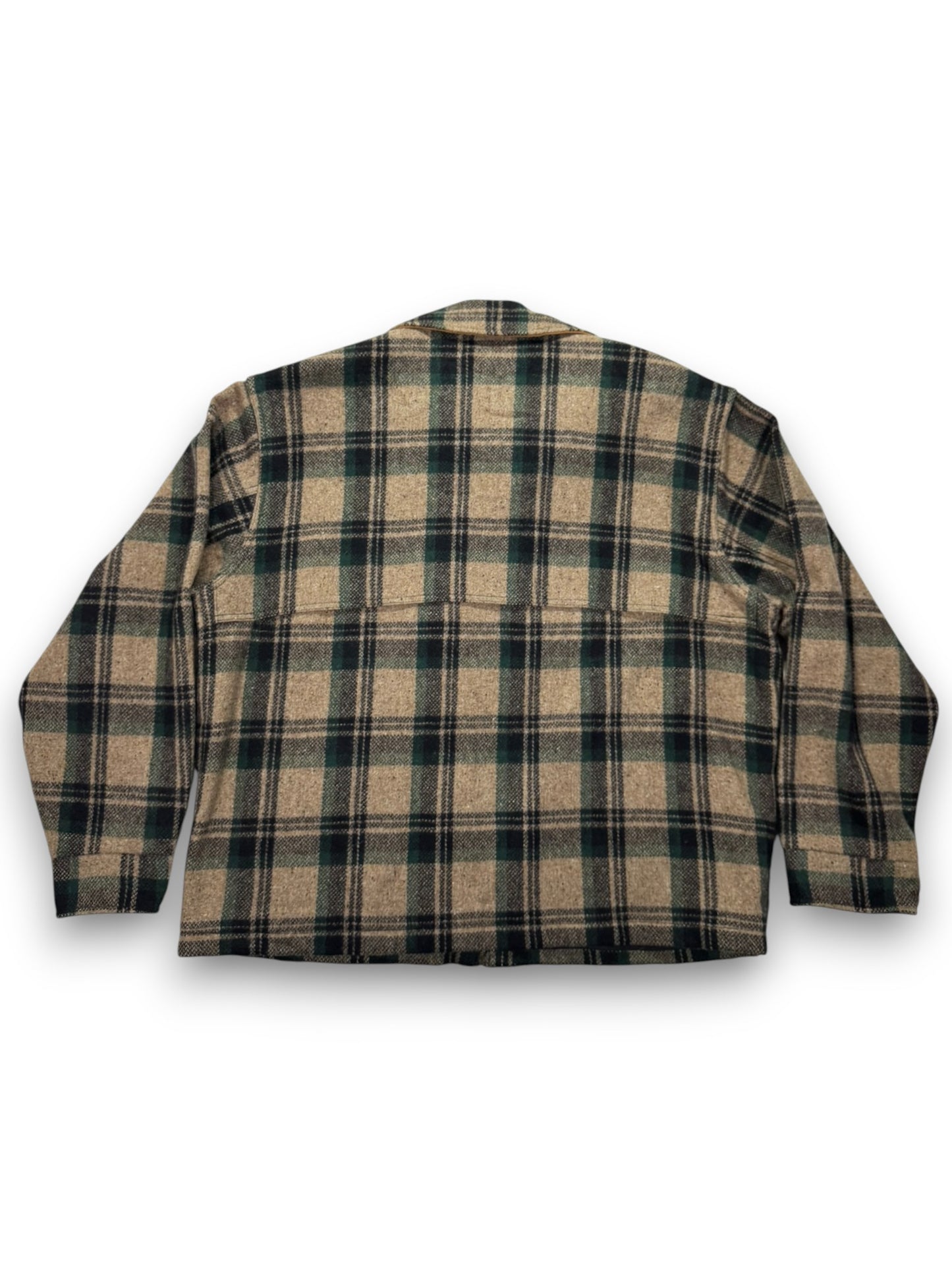 Vintage Woolrich Mackinaw Wool Plaid Cruiser Jacket Cape Coat - Men's XL