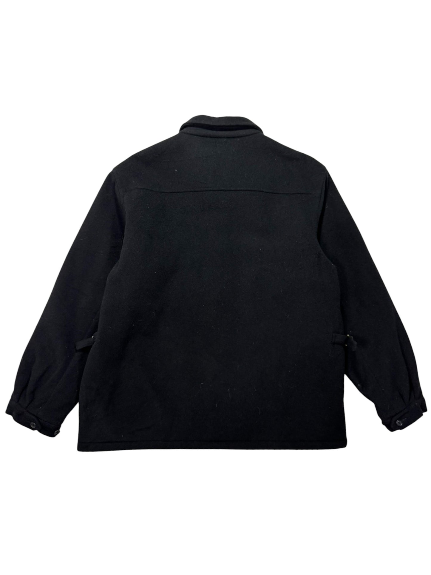 Vintage Polo Ralph Lauren Coat Mens Size XL Black Wool Blend Heavy Full Zip