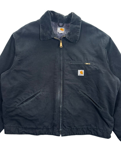 Carhartt J01 BLK Detroit Jacket Duck Canvas Made In USA 2016 Blanket Lined XL