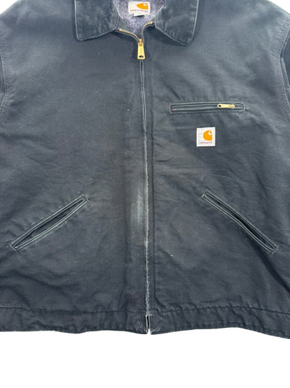 Carhartt J01 BLK Detroit Jacket Duck Canvas Made In USA 2016 Blanket Lined XL