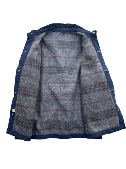 Vintage 60s Wrangler Blue Bell Denim Chore Jacket Blanket Lined Workwear Size 48 (XL)