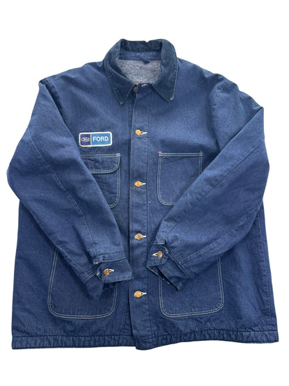 Vintage 60s Wrangler Blue Bell Denim Chore Jacket Blanket Lined Workwear Size 48 (XL)