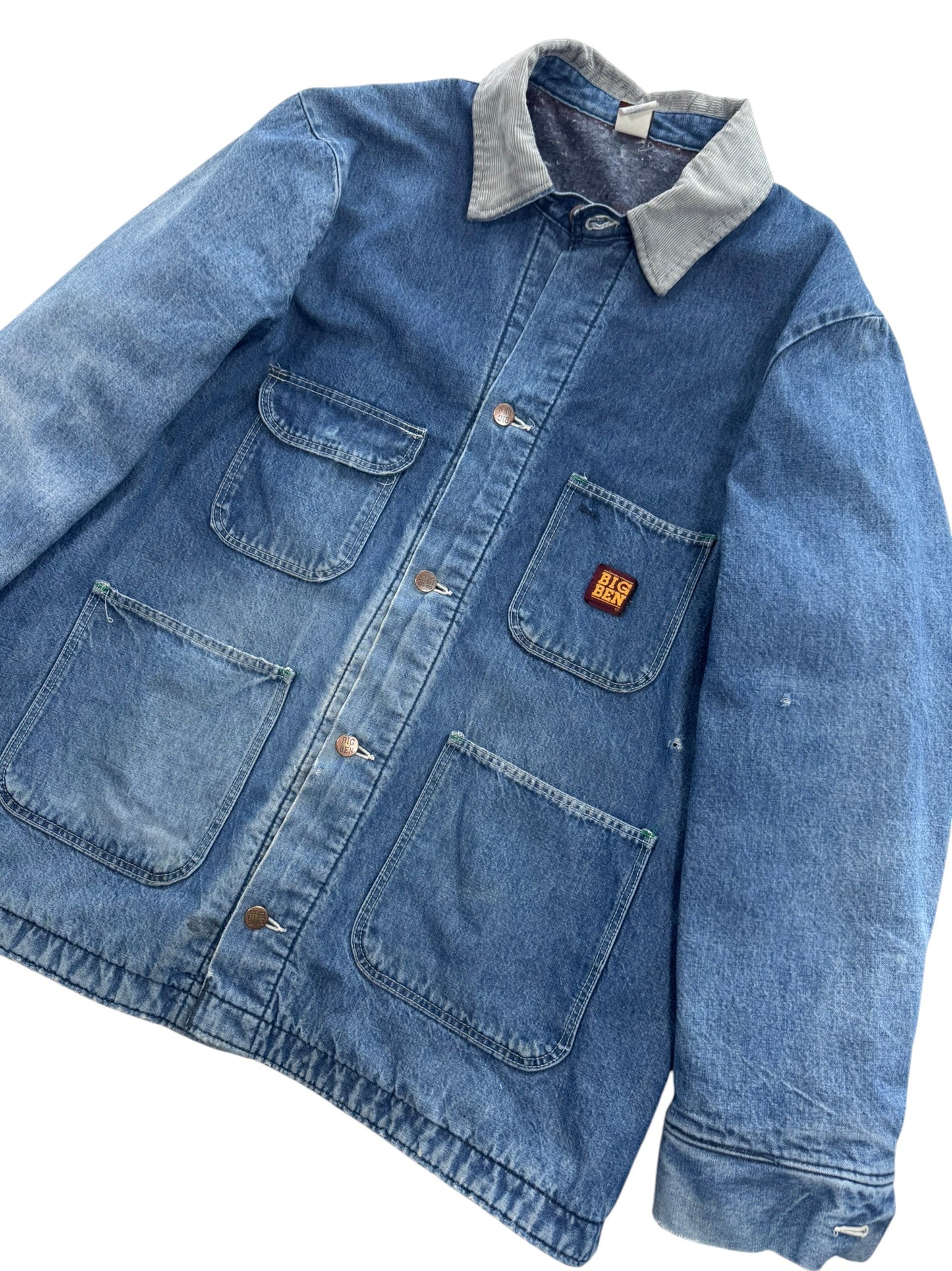 Vintage Wrangler Big Ben Denim Chore Jacket Blanket Lined USA Made Mens Sz 46 XL