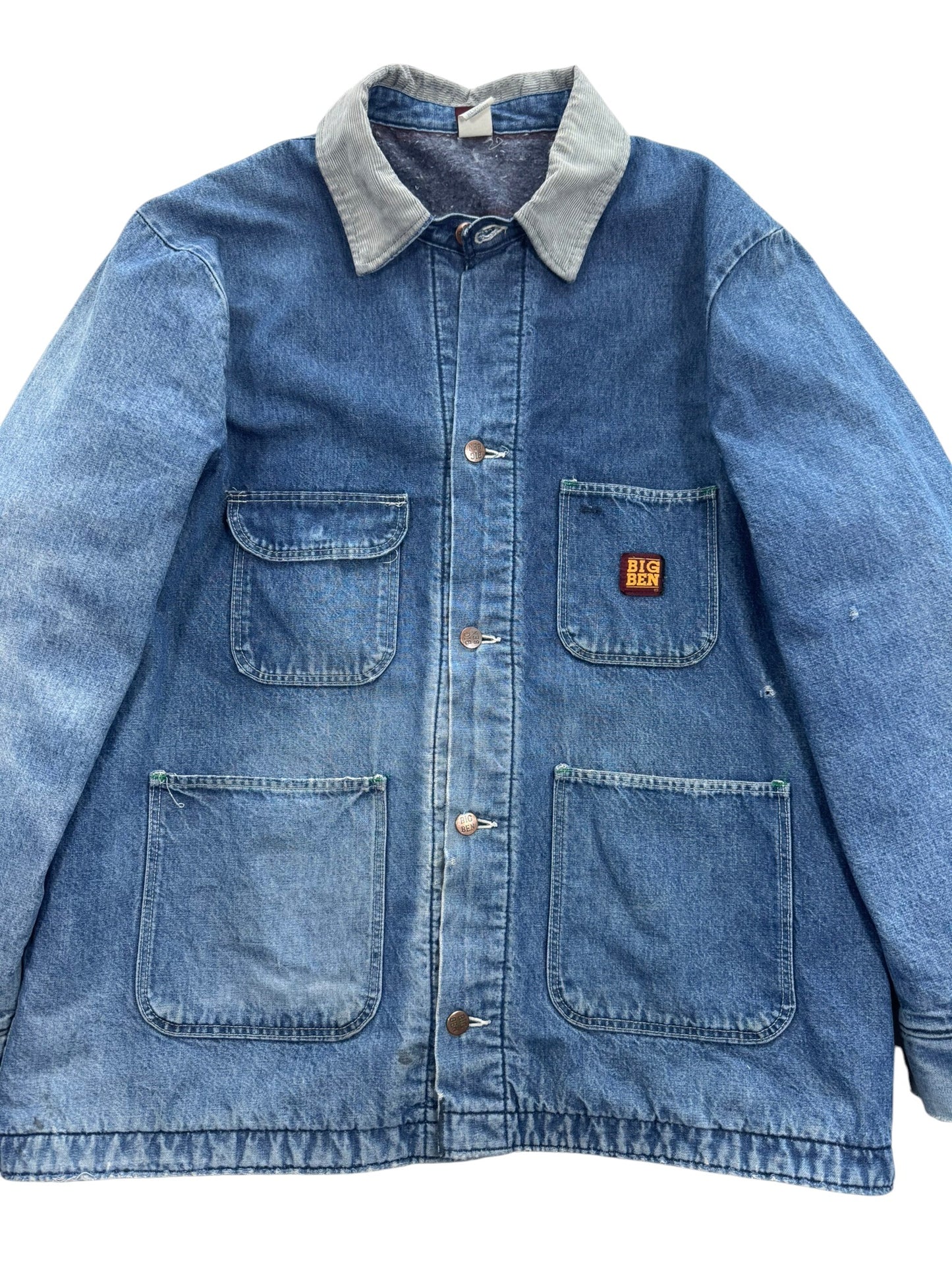 Vintage Wrangler Big Ben Denim Chore Jacket Blanket Lined USA Made Mens Sz 46 XL