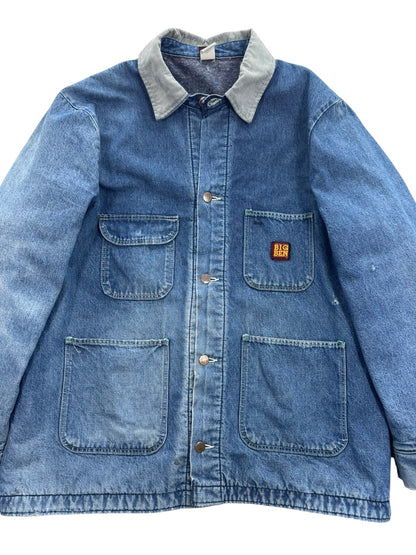 Vintage Wrangler Big Ben Denim Chore Jacket Blanket Lined USA Made Mens Sz 46 XL