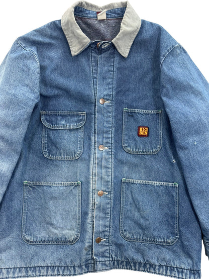 Vintage Wrangler Big Ben Denim Chore Jacket Blanket Lined USA Made Mens Sz 46 XL