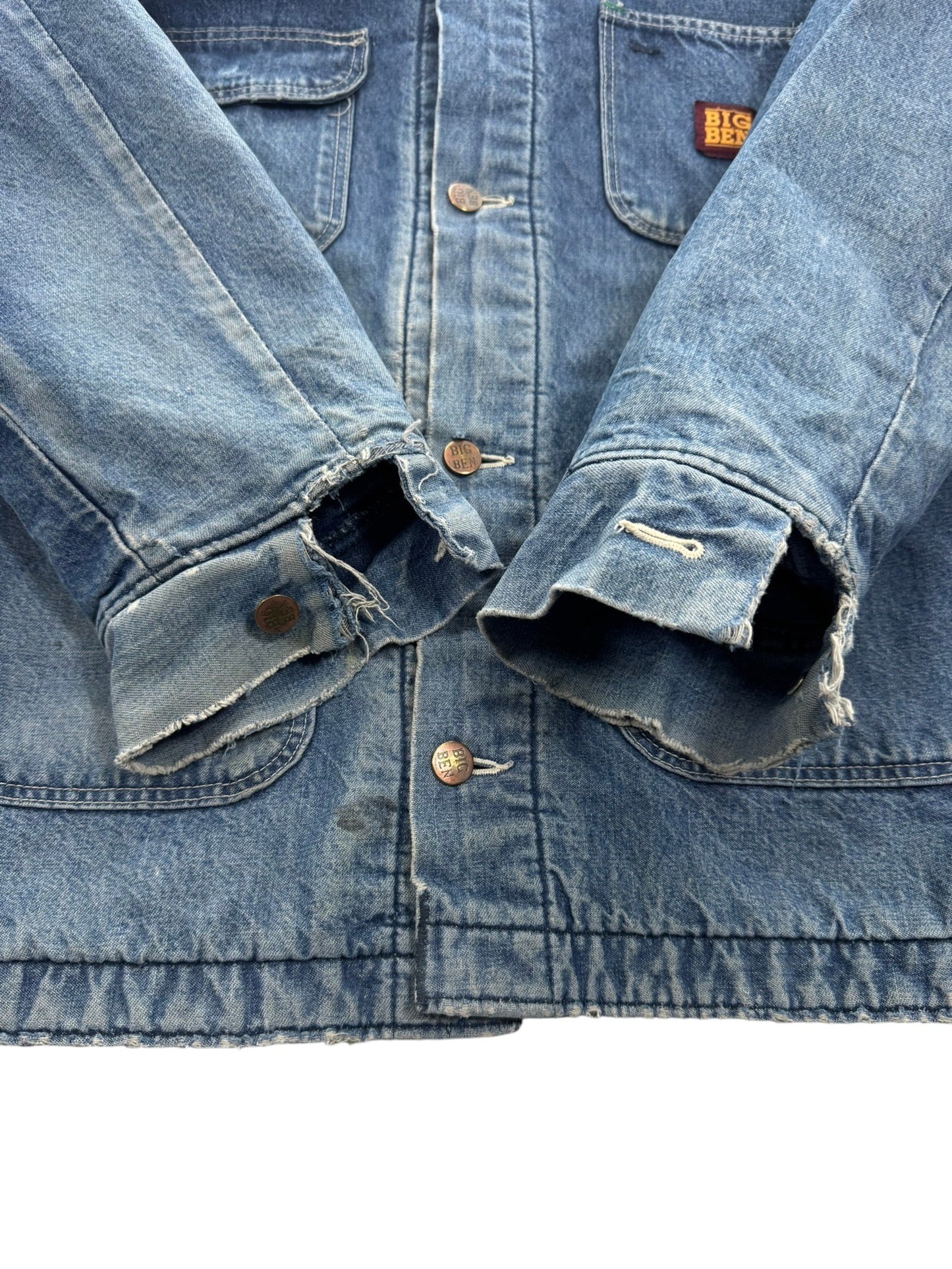 Vintage Wrangler Big Ben Denim Chore Jacket Blanket Lined USA Made Mens Sz 46 XL