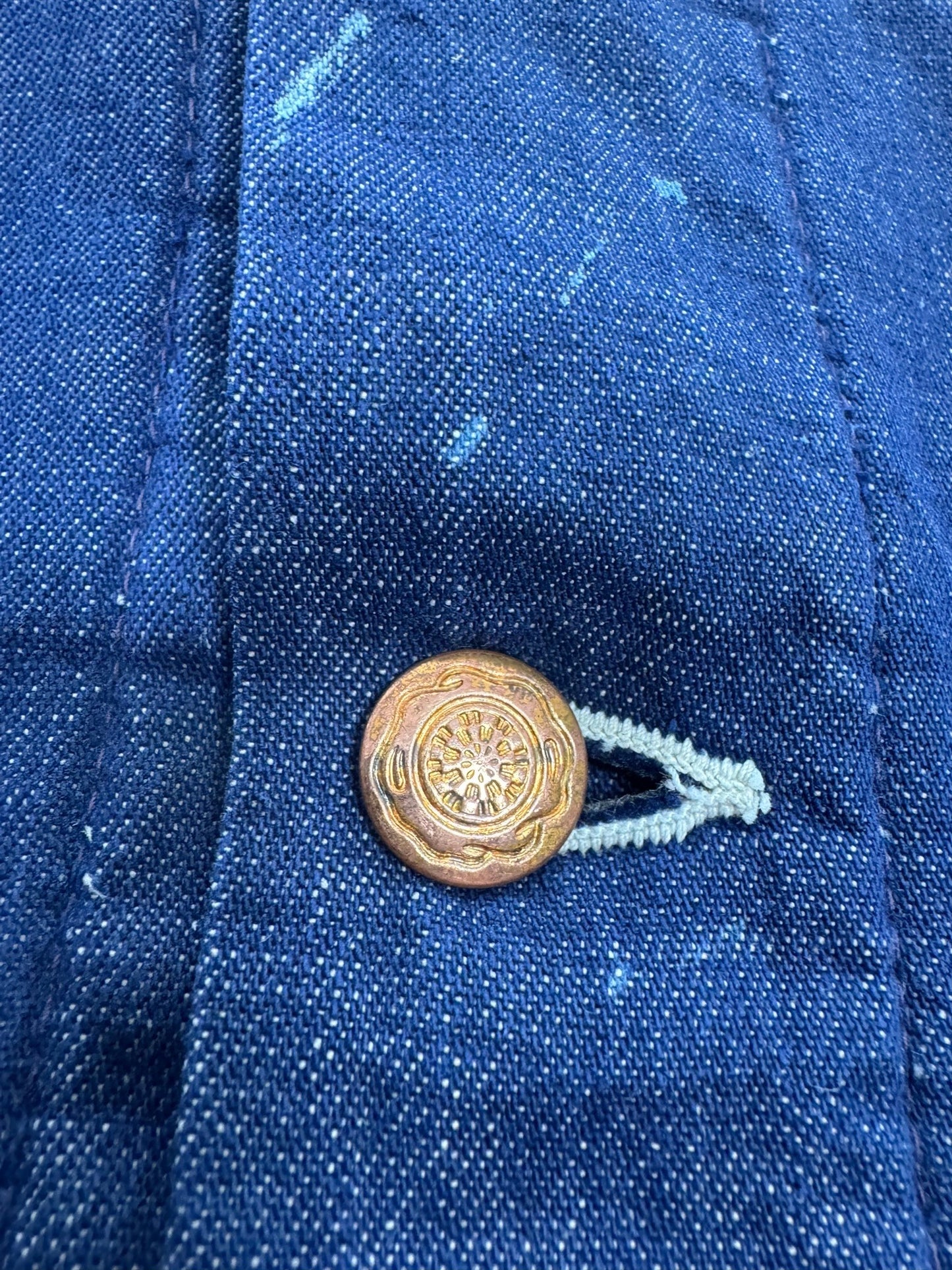Vintage 60s Wrangler Blue Bell Denim Chore Jacket Blanket Lined Workwear Size 46 (XL)