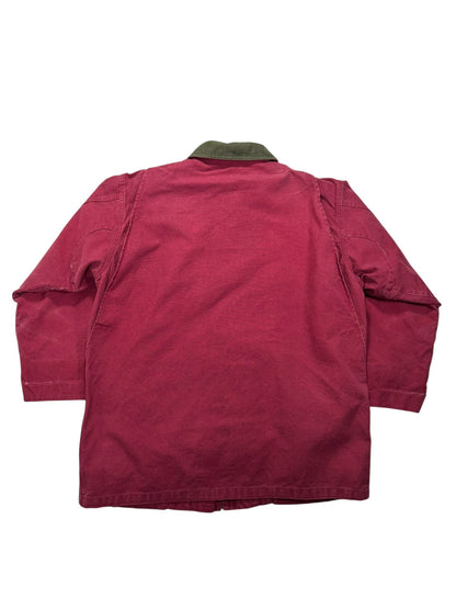 Vintage LL Bean Canvas Chore Barn Field Coat Corduroy Collar Fleece Liner Made in USA - XL