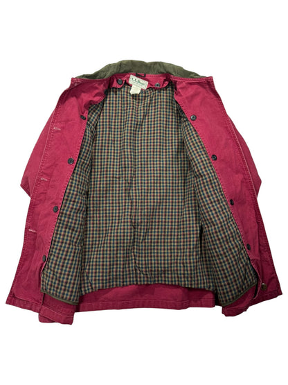 Vintage LL Bean Canvas Chore Barn Field Coat Corduroy Collar Fleece Liner Made in USA - XL
