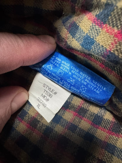 Vintage LL Bean Canvas Chore Barn Field Coat Corduroy Collar Fleece Liner Made in USA - XL