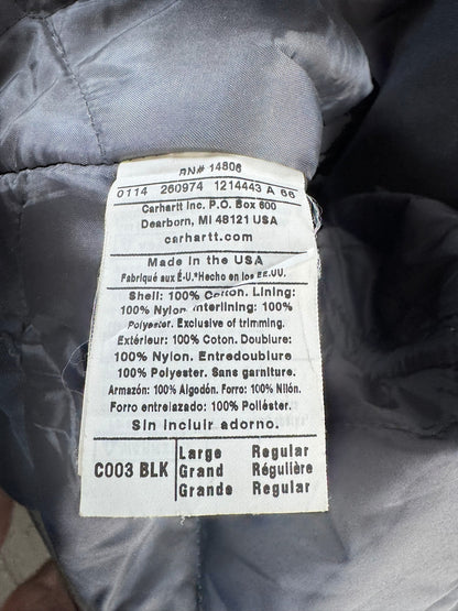 Carhartt C003 BLK Traditional Arctic Chore Jacket Black Duck Canvas USA Made L