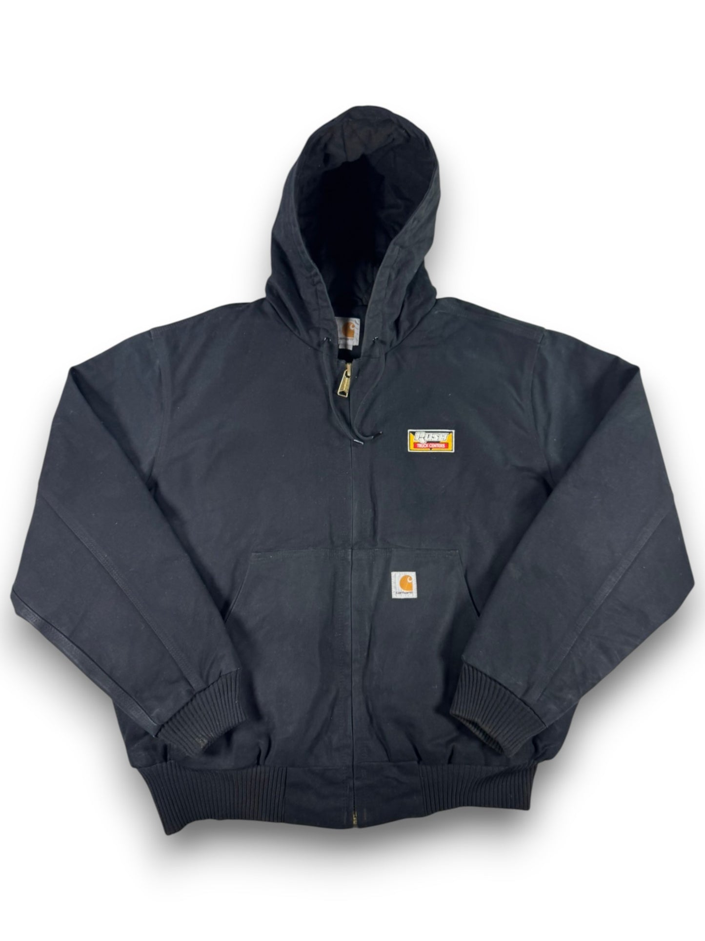 Carhartt Hooded Active Washed Duck Quilt Lined Workwear Jacket 103940 Men's Sz L