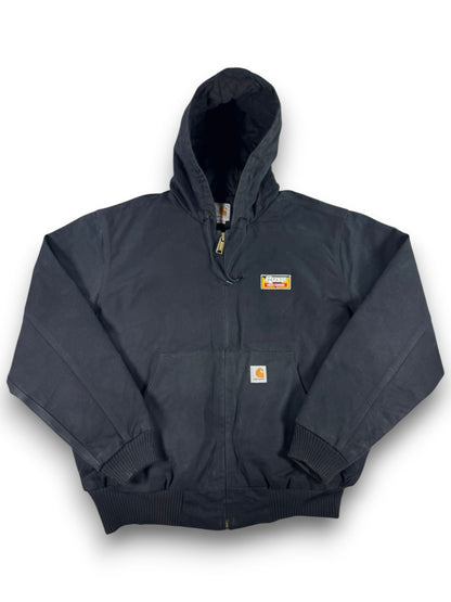 Carhartt Hooded Active Washed Duck Quilt Lined Workwear Jacket 103940 Men's Sz L