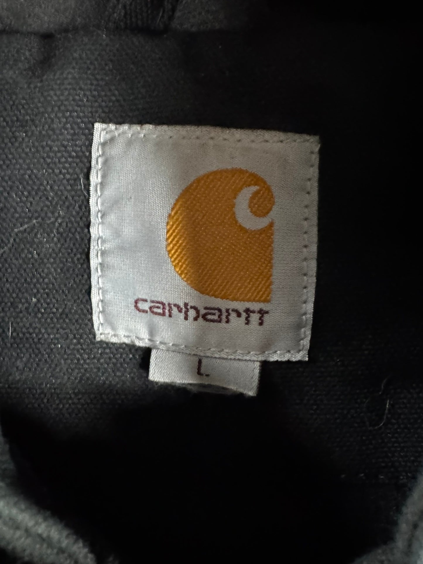 Carhartt Hooded Active Washed Duck Quilt Lined Workwear Jacket 103940 Men's Sz L
