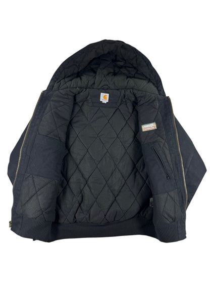 Carhartt Hooded Active Washed Duck Quilt Lined Workwear Jacket 103940 Men's Sz L