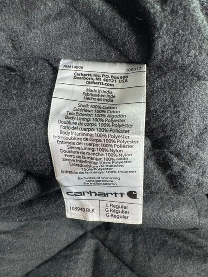 Carhartt Hooded Active Washed Duck Quilt Lined Workwear Jacket 103940 Men's Sz L