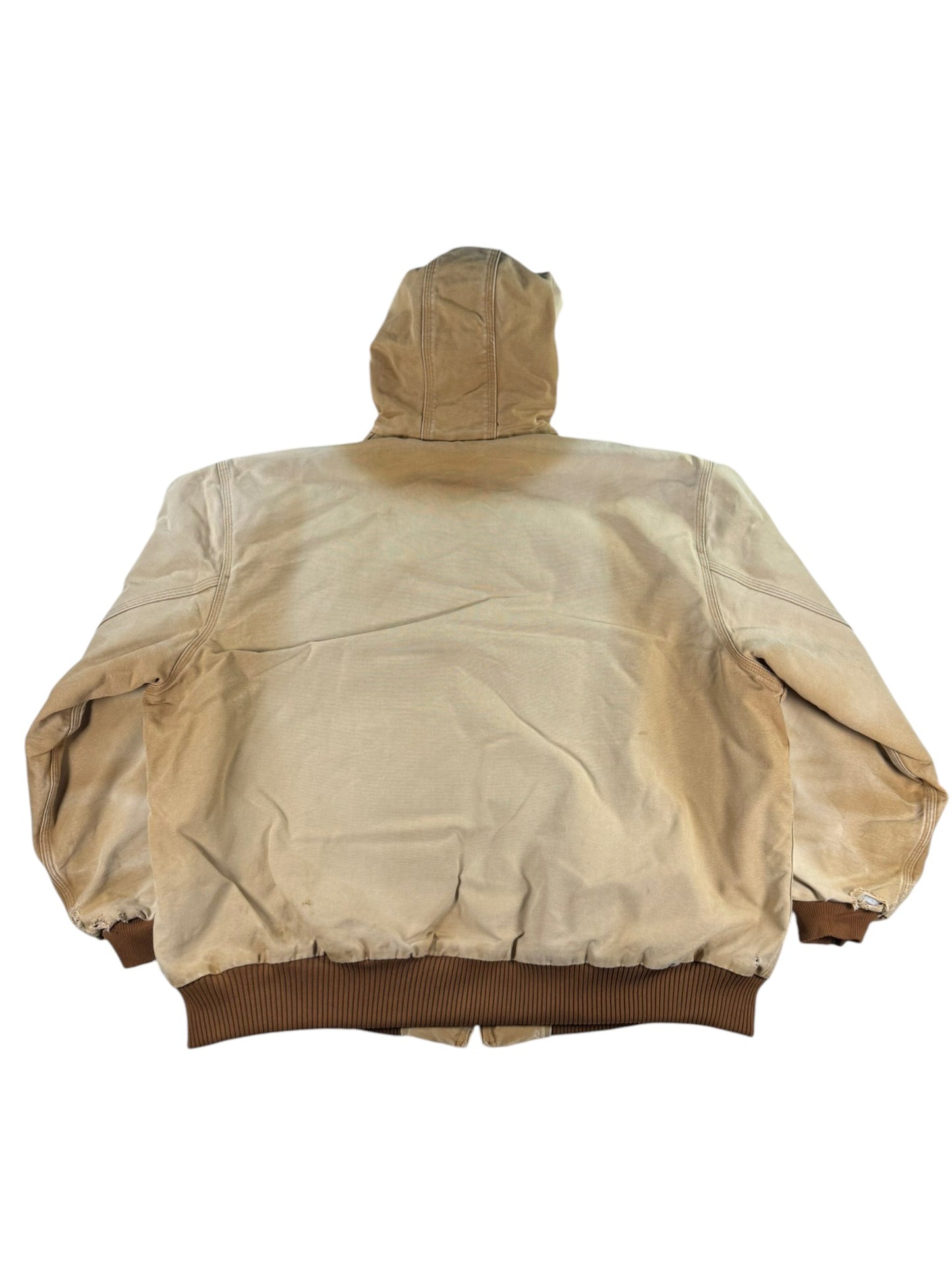 Vintage Faded Distressed Carhartt J130 BRN Active Jacket  Quilted Lining Mens XL
