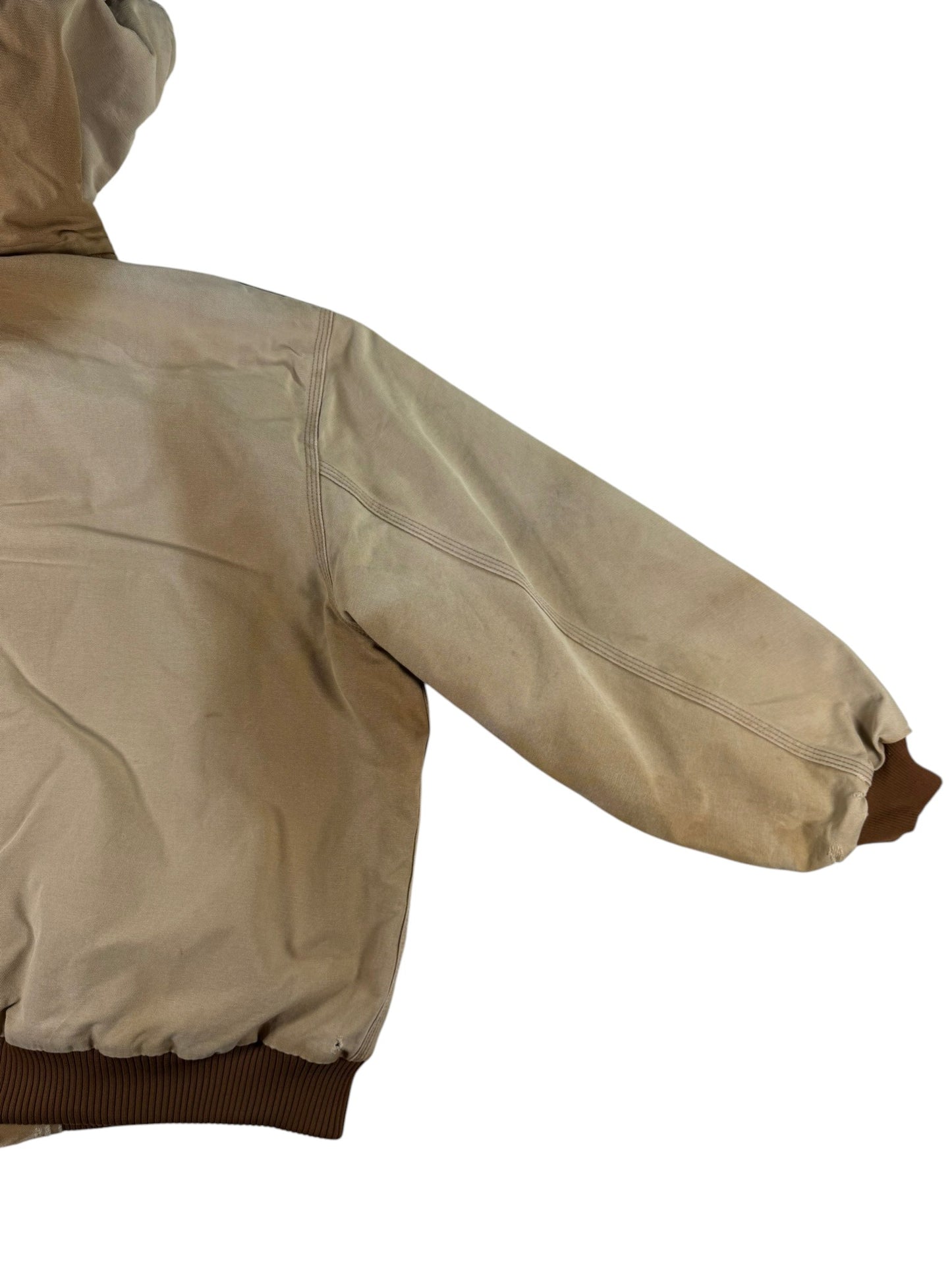 Vintage Faded Distressed Carhartt J130 BRN Active Jacket  Quilted Lining Mens XL