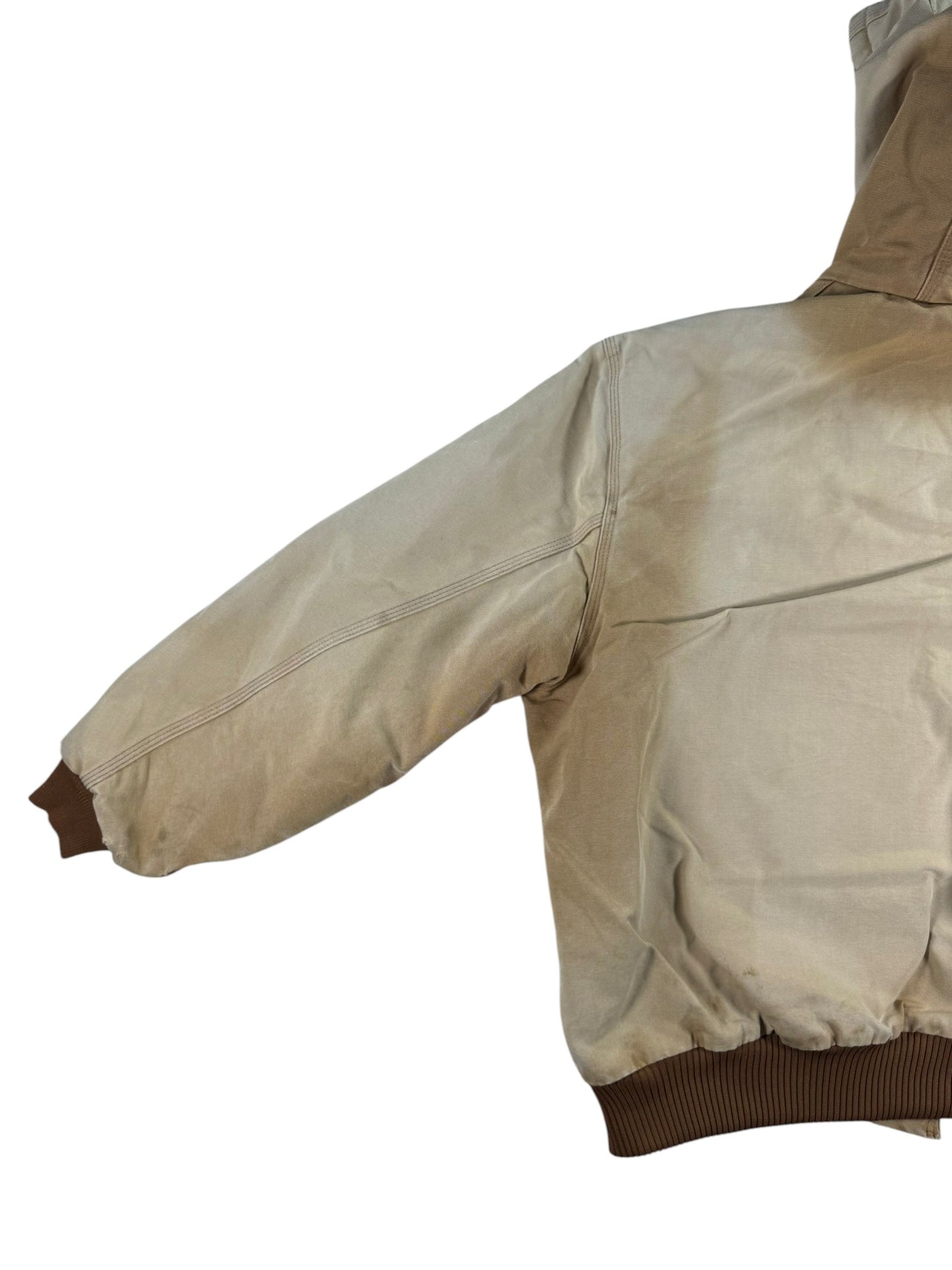 Vintage Faded Distressed Carhartt J130 BRN Active Jacket  Quilted Lining Mens XL