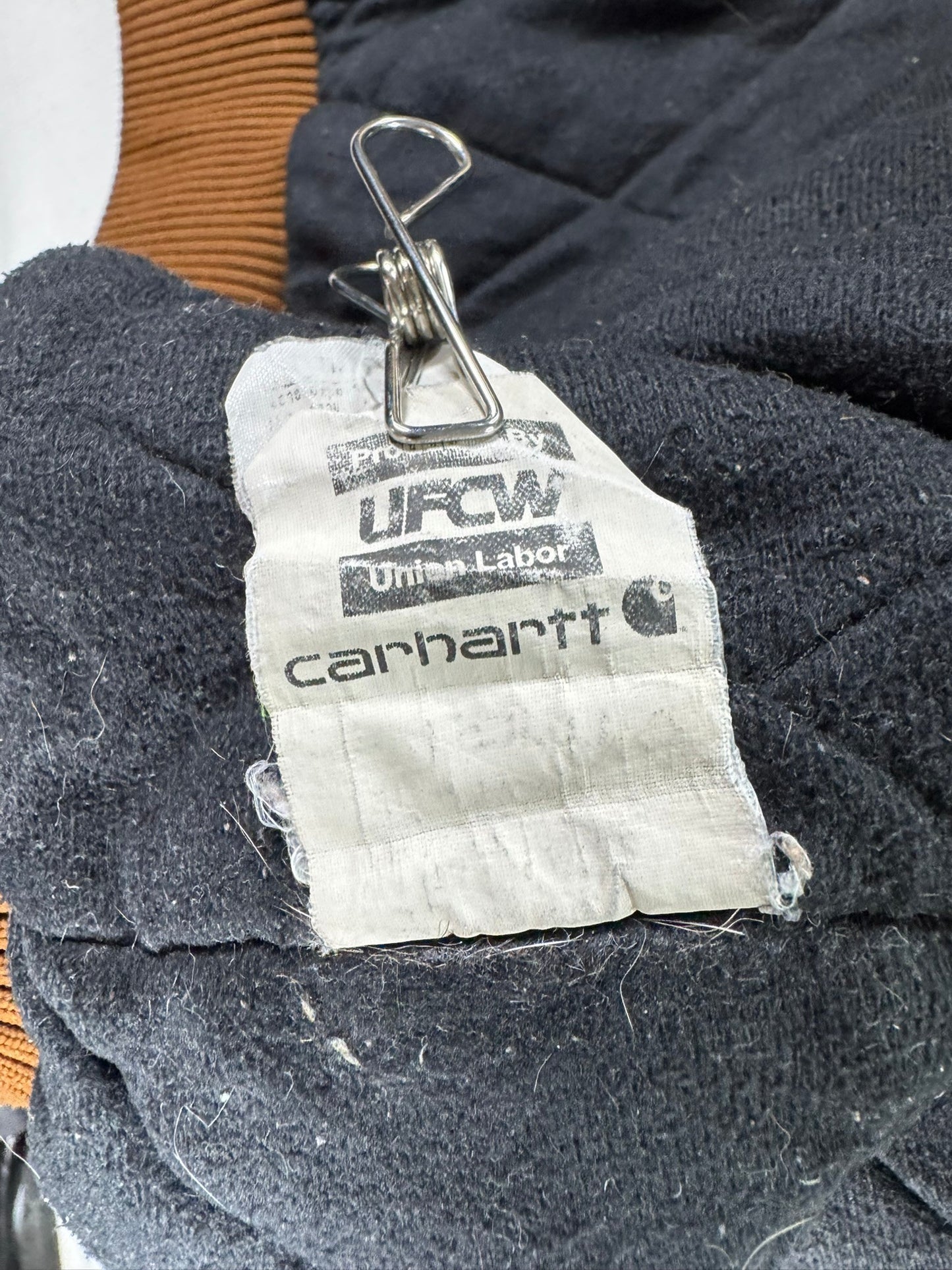 Vintage Faded Distressed Carhartt J130 BRN Active Jacket  Quilted Lining Mens XL