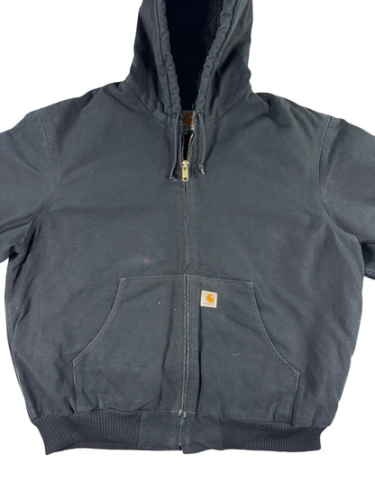 Carhartt J140 BLK Canvas Insulated Active Jacket Men's Black Made in USA Size XL