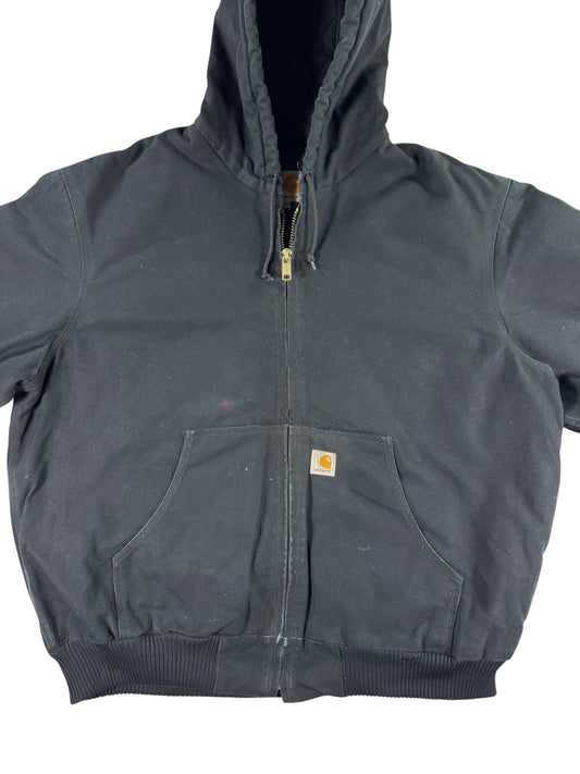 Carhartt J140 BLK Canvas Insulated Active Jacket Men's Black Made in USA Size XL