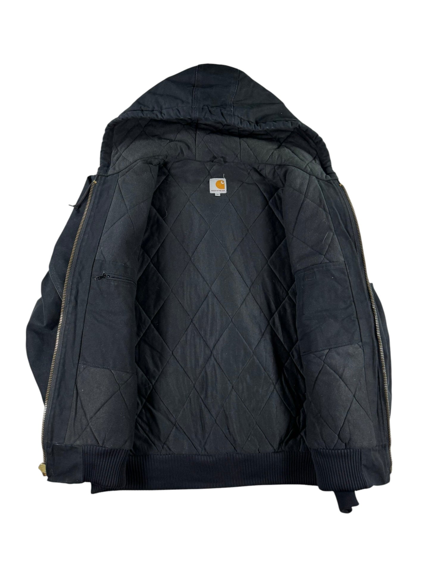 Carhartt J140 BLK Canvas Insulated Active Jacket Men's Black Made in USA Size XL