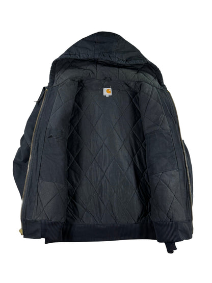 Carhartt J140 BLK Canvas Insulated Active Jacket Men's Black Made in USA Size XL