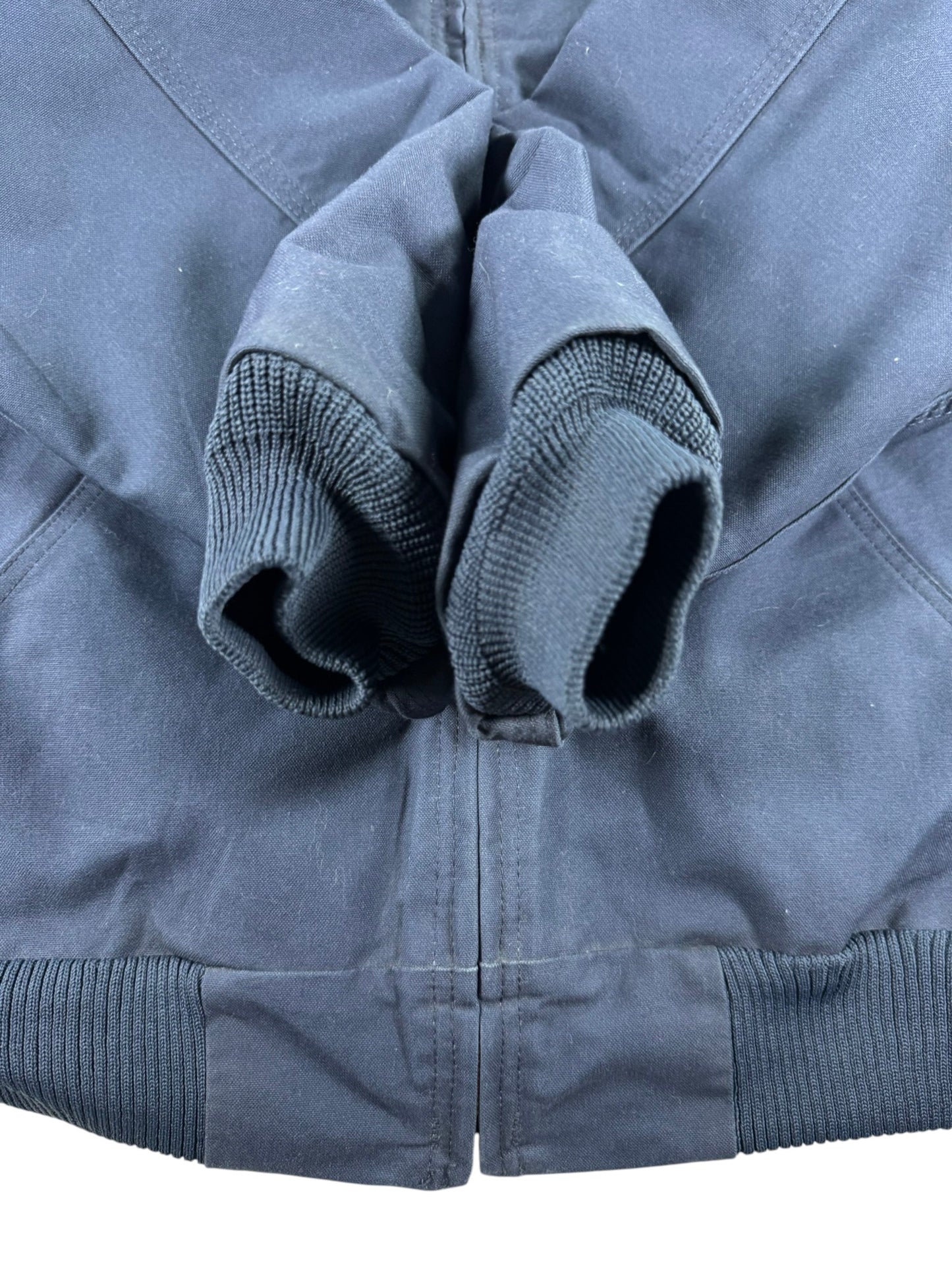 Vintage Carhartt 376-20 Navy Canvas Hooded Active Jacket Quilted Lining Men's XL