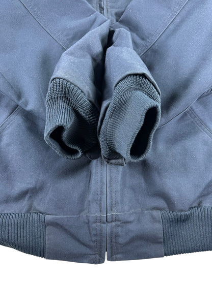 Vintage Carhartt 376-20 Navy Canvas Hooded Active Jacket Quilted Lining Men's XL