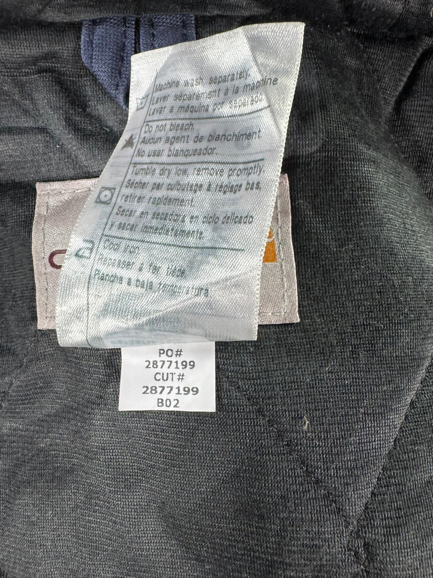 Vintage Carhartt 376-20 Navy Canvas Hooded Active Jacket Quilted Lining Men's XL